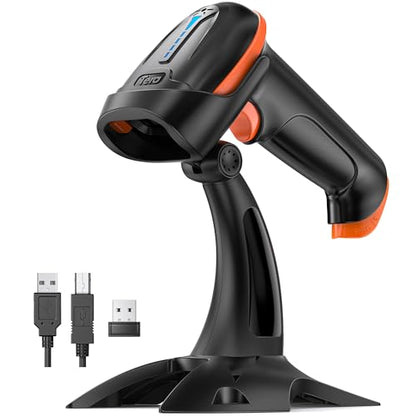 Tera Barcode Scanner 2D Wireless with Stand: Battery Indicator, D5100-Z - color: 2D with stand