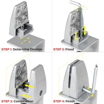 4 Packs Sneeze Guard Support, Aluminum Adjustable Partition Clamp, Acrylic Desk Divider Support, Desk Shield Clamp Privacy Panel for Counter - size: Sideclamp & 4pcs