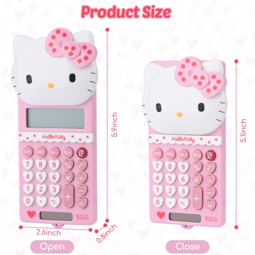 Cute Kids' Mini Calculator - 5.9 x 2.6in, LCD Display, Battery Powered (Included), Perfect for School