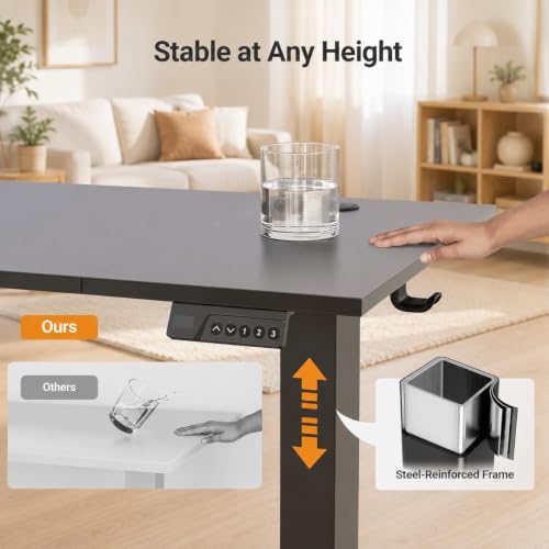 Claiks Electric Standing Desk, 48x24 Inch, Black - color: Black, size: 48 Inch