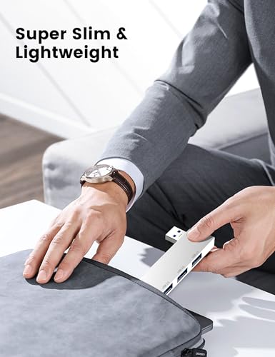 USB Hub 2Pack Right Model, Fidioto 4 Port USB Adapter(1 * 3.0 Port, 3 * 2.0 Port), Laptop, iMac Pro, MacBook Air, Mac mini/Pro, Notebook PC, USB Flash Drives and Mobile HDD Etc. - color: 4in1- 2pcs Right-Silver