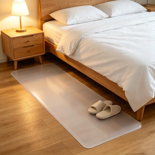 2x6ft Plastic Runner,24"x72" Vinyl Runners for Foors,60 mil Thick Clear Mat Hard Floor,Plastic Rugs Protection for Entryway Hallaway Office - color: Frosted, size: 2' x 6' (Rectangular)