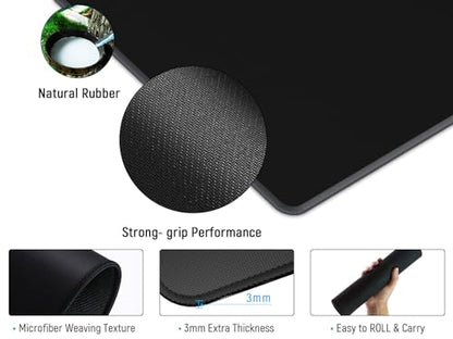 JIALONG Desk Mat - Large Desk Pad, Gaming Mouse Pad, Office Desk Protector with Anti-slip Base, Anti-wear Personalized Design, Mousepad in Mid-Grey - color: Grey