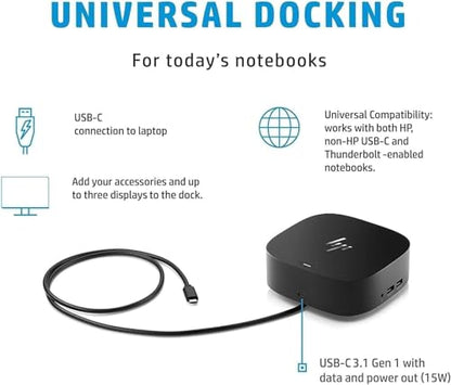 HP USB-C Dock G5, 5YH27AV#ABA, Docking Station with 100W Power Delivery - size: 1 Pack