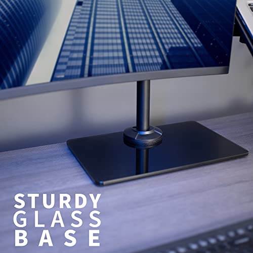 VIVO Free Standing Single Computer Monitor and Laptop Combo Desk Stand with Sleek Glass Base, Fits up to 32 inch Monitors and 17 inch Laptops, Black, STAND-V002FGL - style: Laptop + Monitor