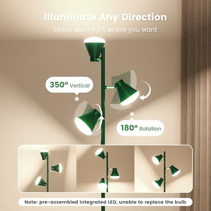 SIBRILLE 36W LED Tree Floor Lamp with Remote for Living Room Bedroom - color: Green