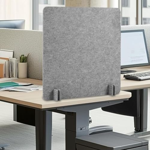 Acoustic Desk Divider Stand Up Privacy Partition Soundproof Felt Screen Lightweight Design Suitable for, Square Light Gray - color: Square Light Gray