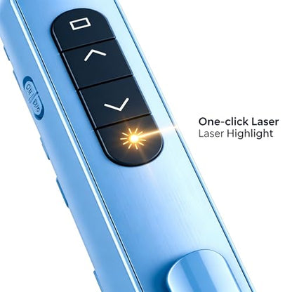 2026New Presentation Clicker for PowerPoint,RF 2.4GHz USB Wireless Presenter Remote with Volume Control,Slide Advancer for Mac,Windows,Laptop