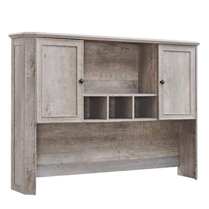 T4TREAM 59" Farmhouse Wood Desk Hutch with Ample Storage, Only Match VSC Series Farmhouse Desk (Light Rustic Oak) - color: Light Rustic Oak, size: Hutch Only