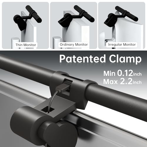 Monitor Light Bar (Black) - Computer Monitor Lamp for Home Office Gaming,Eye-Care LED Screen Bar, Touch Control USB Reading Desk Lamp for Flat & Curved Monitor - style: Touch+Sensor