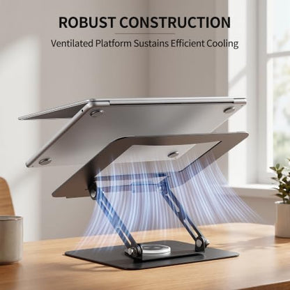 ALASHI 360° Rotating Laptop Stand, Multi-Angle, 10-17", Black - color: F-Black