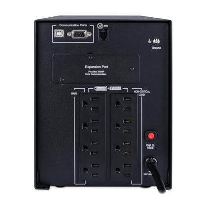 CyberPower PR1000LCD Smart App Sinewave UPS Battery Backup | 1000VA/1000W, 8 Outlets, AVR, Mini-Tower, UL Certified - size: 1000VA