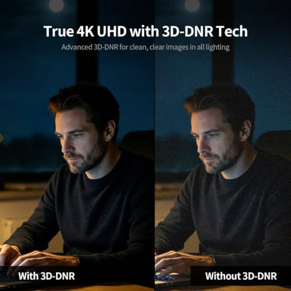 TOALLIN 4K Webcam for PC, Windows Hello Compatible, IR Facial Recognition