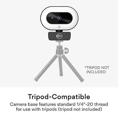 MEE audio CL8A 1080p HD Webcam with Ring Light, Microphone, Autofocus, Low Light Correction, 360° Rotation; USB Streaming Web Camera for Video Calling via Zoom/Skype on Computer PC Mac Laptop Desktop - style: 1080p Ring Light