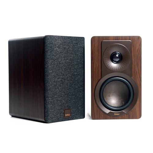 DALI KUPID Premium Compact Passive Hi-Fi Bookshelf Speakers, 2-Way Design with 4.5" Woofer & 1" Tweeter, Includes Wall Mount (Pair) (Dark Walnut) - color: Dark Walnut