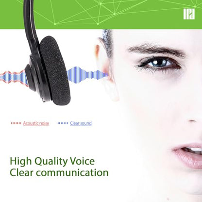 IPD IPH-215 Phone Headset Binaural Wired QD to RJ9 - color: 215-DG-FOAM