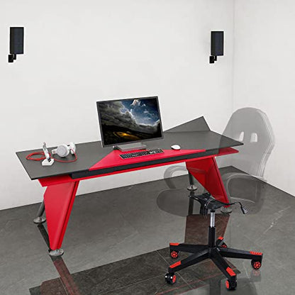 Frassie 28" Gaming Chair Base Replacement Set with Plate, Cylinder, Wheels | Heavy Duty Nylon Gamer Chair Base Replace Kit with 5 Casters Red - color: Red
