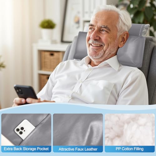 Recliner Pillow, Adjustable Neck & Head Support Pillow - color: Light Gray