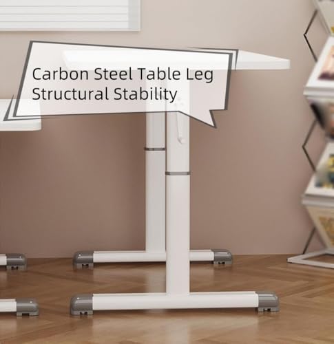 Manual Crank Standing Desk, Height-Adjustable Computer Sit-Stand Study Desk for Bedroom, Living Room and Office (White 39.4 * 23.6in) - color: White, size: 39.4*23.6in