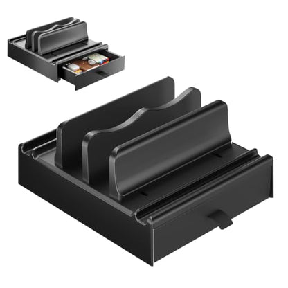 Vertical Laptop Stand, with Storage Adjustable 4 in 1 ABS - color: Storage
