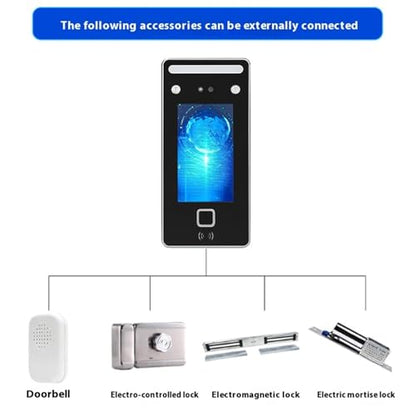 Biometric Attendance Machine, Dynamic Face Recognition Time Clock with Card Access Inch LCD Touch Screen WiFi Networking for Office Hotel Factory