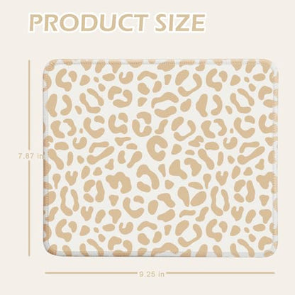 Mouse Pad for Desk with Stitched Edge, Premium Cute Washable Mouse Pads. Computer Mousepad with Non-Slip Rubber Base, Mousepads for Laptop, 9.25x7.75x0.12 inch (Leopard Grace) - color: Leopard Grace