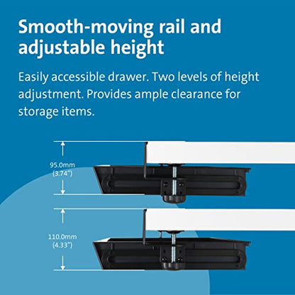 Kensington Clamp-On Storage Drawer, Under Desk Storage Drawer & Damage-Free Installation (K52175WW)