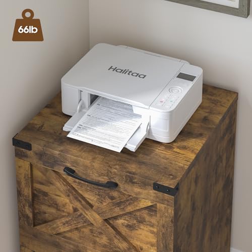 Halitaa Farmhouse 2 Drawer Small File Cabinet with Wheels, Brown - color: Brown, size: 2 Drawer