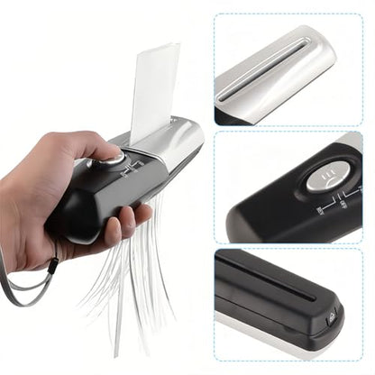 Portable Handheld Paper Shredder - Mini USB Document Cutter Home | Office Paper Cutting Tool, Paper Shredder Handheld Shredder 4mm Shredding Capacity for Small Amounts of Paper