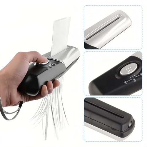 Portable Handheld Paper Shredder - Mini USB Document Cutter Home | Office Paper Cutting Tool, Paper Shredder Handheld Shredder 4mm Shredding Capacity for Small Amounts of Paper