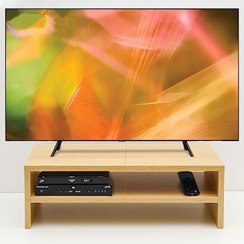 TEAMIX 20 inch Monitor Riser Stand - 2 Tiers, Wood Desktop Bookshelf, Maple - color: Natural Maple, size: 20 x 9.5 x 6.7 inches