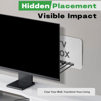 9" Recessed in-Wall TV Media Box with 5 Reusable Cable Ties, Cable Management & Network Enclosure for Wall Mounted TVs, Compatible with Roku, Apple TV, Fire TV Stick, Samsung One Connect Mini