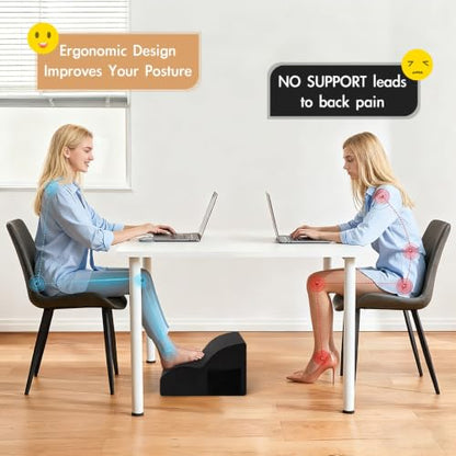 Foot Rest Under Desk,Ergonomic Foot Rest Office Comfort Foot Stool at Work - color: Black