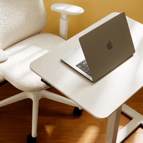 TopJob ANYDESK FOLD Mobile Standing Desk, Portable with Lockable Wheels, Foldable Stand Desk, Rolling Computer Workstations, Used for Home, Couch Side Table, Bedside Table in Bed Room Kitchen - color: Mist