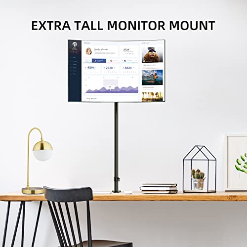 Pholiten Tall Single Monitor Mount with 47" Pole for 13-27" Screen