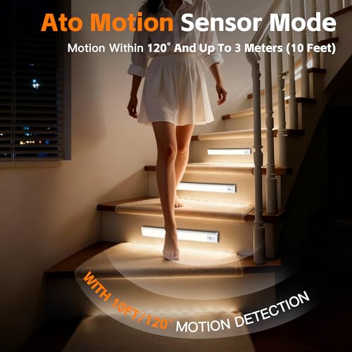 7.9 inch Motion Sensor Cabinet Lights, 4 Pack | 1400mAh, 34 LED Beads, USB-C Charging, 3 Color Temperatures, Magnetic Light Bar - size: 7.9inch -4Pack