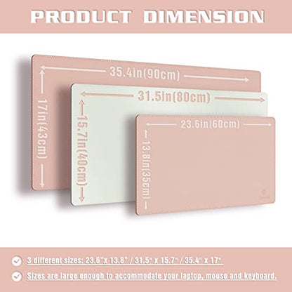 K KNODEL Small Sewing Leather Desk Mat, Desk Pad (Pink, 23.6" x 13.8") - color: Pink/Silver, size: 23.6" x 13.8"