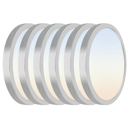 Hlite 12 inch Flush Mount LED Ceiling Light Fixture,2400LM,3CCT,6 Pack | 24W Super Slim Light Fixtures Ceiling Mount 3000K/4000K/5000K Selectable,Light Fixtures for Kitchen,Bedroom,Nickel - color: Brush Nickel, size: 12 inch-6