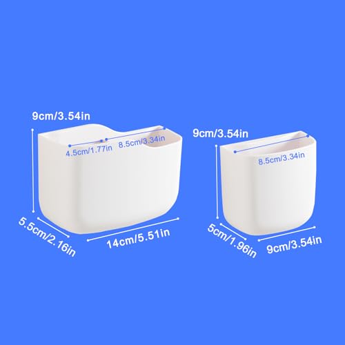 Remote Holder Wall Mount TV FAN Remote Control Holder Bedside Caddy Wall Organizer Phone Holder for Office Adhesive Media Player Controller Holder Box Tray Home Desk Nightstand 1 BIG 2 SMALL WHITE - color: 1BIG2SAMLL WHITE