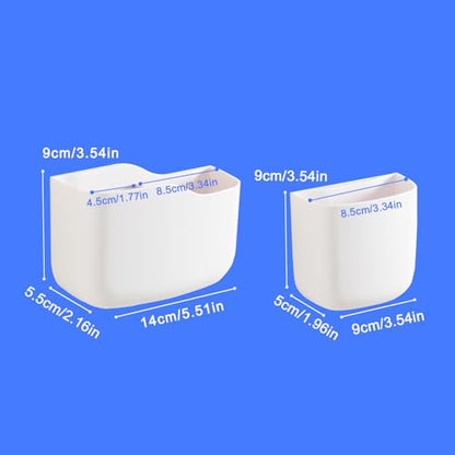 SUNFICON Remote Holder Wall Mount TV FAN Remote Control Holder Bedside Caddy Wall Organizer Phone Holder for Office Adhesive Media Player Controller Holder Box Tray Home Desk Nightstand 2 SMALL WHITE - color: 2SMALL WHITE