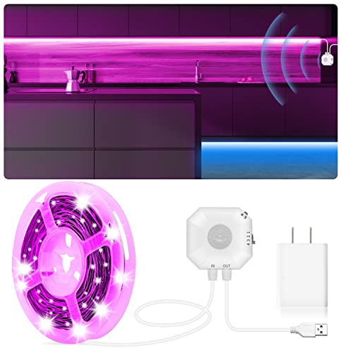 MATICOD Motion Sensor LED Strip Lights Indoor, Plug-in RGB Under Bed Lights for Bedroom, Under Cabinet With APP Control for Kitchen, Closet, Stair Night Light, 16.4ft - color: Multicolor, size: 16.4FT