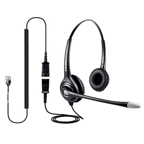 VoiceJoy Headset with Microphone and Quick Disconnect Cord Only for Cisco IP Phones 794X 796X 797X 69XX Series and 8811,8841,8851,8861,8941,8945,8961,9951,9971 etc