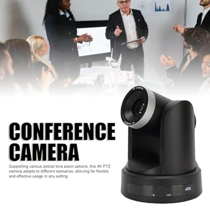 PTZ Conference Camera, 12X Optical Zoom 4K HD Video Conference Room Camera with AI Auto Tracking 255 Presets, for Business Meeting Lecture (US Plug)