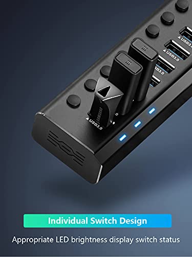 Rosonway 16-Port 96W Powered USB 3.0 Data Hub, Aluminum Housing, RSH-A16 - size: 16-Port Powered USB Hub