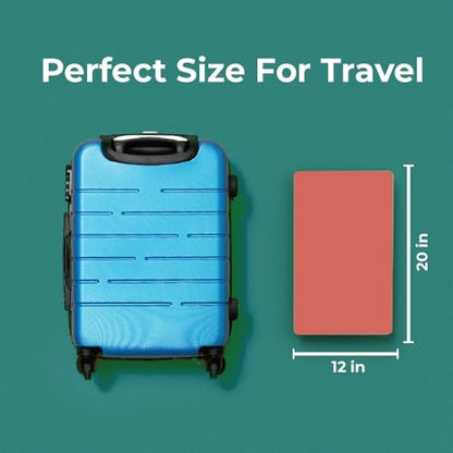 BLACK+DECKER Small Travel Desk Mat, Office Desk Pad, (12"x 20") Coral | Computer Mat, Laptop Pad for Mobile Office, Computer Furniture Protector, Compact for Carry-On Bags, Ideal for Travel & Work