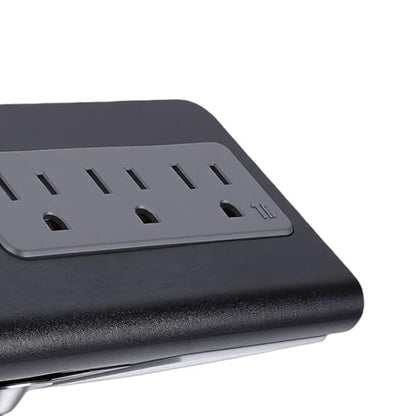 Cryfokt Desk Clamp Power Strip, 3 AC Outlets 3 USB A Ports 1 PD 20W USB C Port, Triangular Structure with Detachable Clamp Bracket, for Home Office Bedside Dormitory (US Plug)