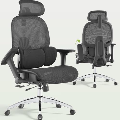 X19 Ergonomic Office Chair, 3-Zone Lumbar for Back Pain Relief - color: Midnight Black