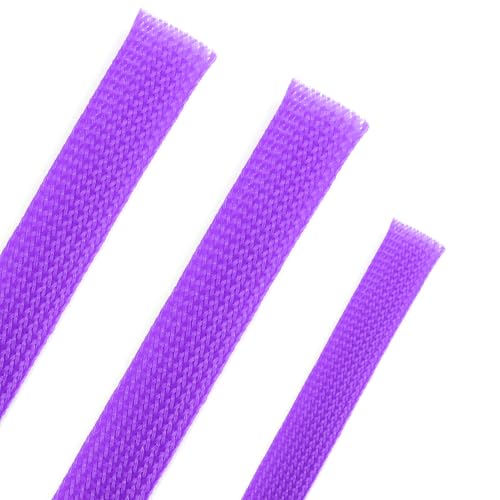 25ft PET Expandable Braided Cable Sleeve 1/6inch(4mm) Pet Braided Cable Sleeve for Audio Video Device Wire Automotive Wire (Purple) - color: Purple, size: 4mm"(1/6 inch)