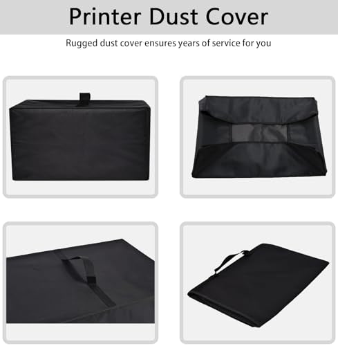 Printer Dust Cover Anti-Static Heavy Duty Nylon Fabric with Handle Foldable - color: Black