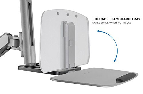 Mount-It! Dual Monitor Wall Mount Workstation with Keyboard Tray & CPU Holder, Sit-Stand Gas Spring Computer Station, Fits Two 27” Displays, 17.6 lbs Each, VESA 75x75 100x100
